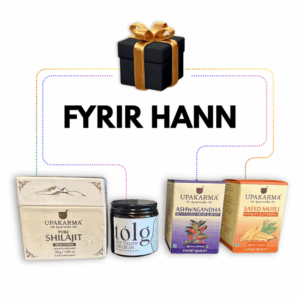 Shilajita, tólg, ashwagandha og safedmusli gjafapakki fyrir hann